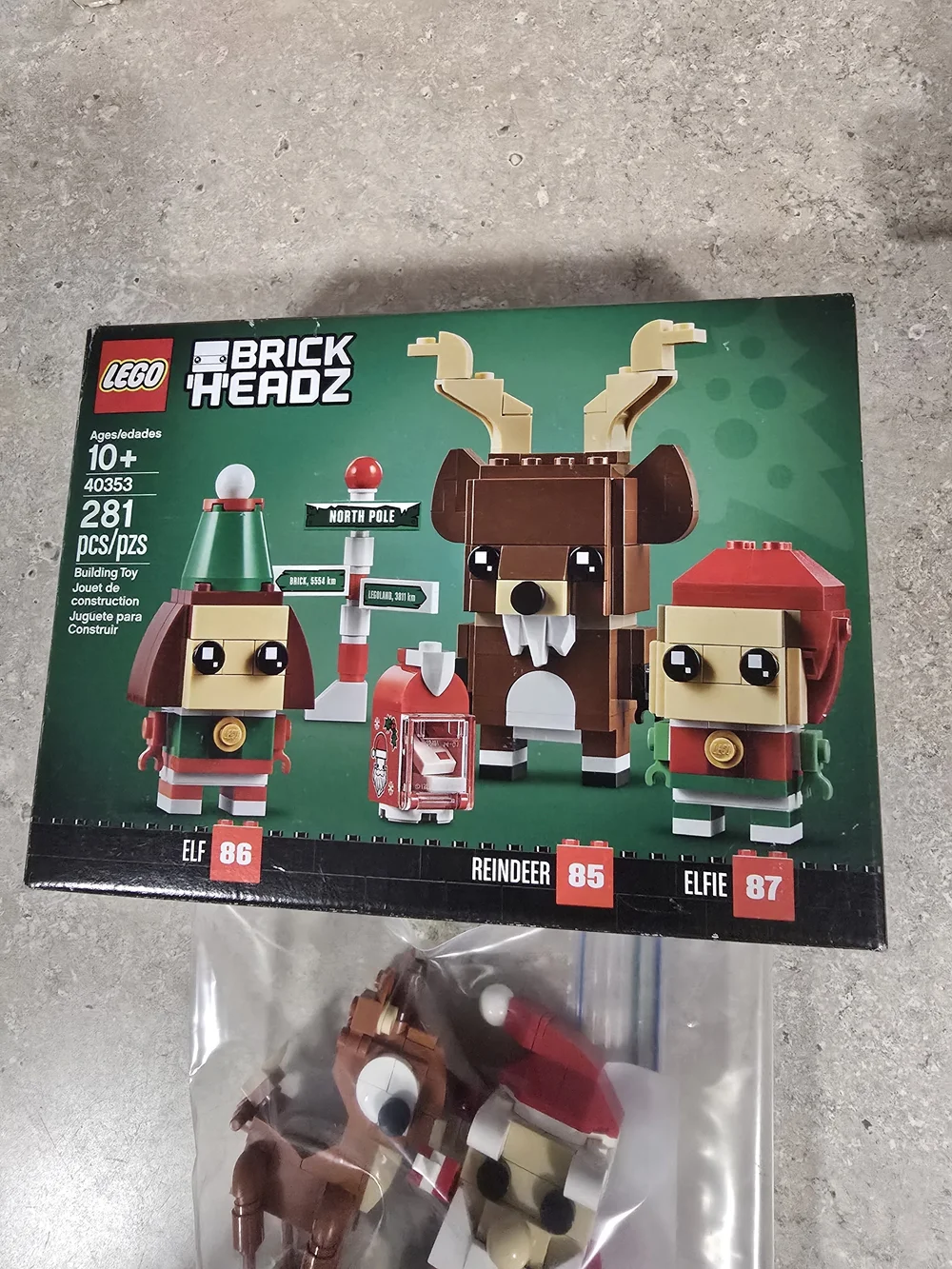 LEGO BrickHeadz Holiday Elf & Reindeer Set - Red, Brown